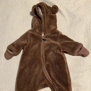 Coat for one month old with hoodie and footie